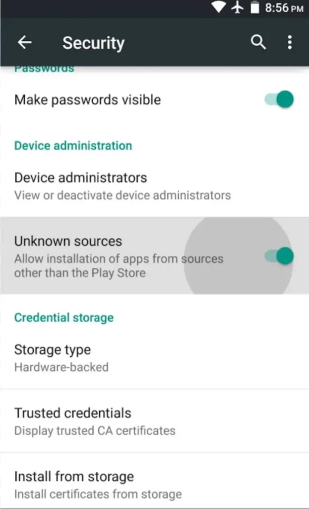 allow unknown resources unknown sources